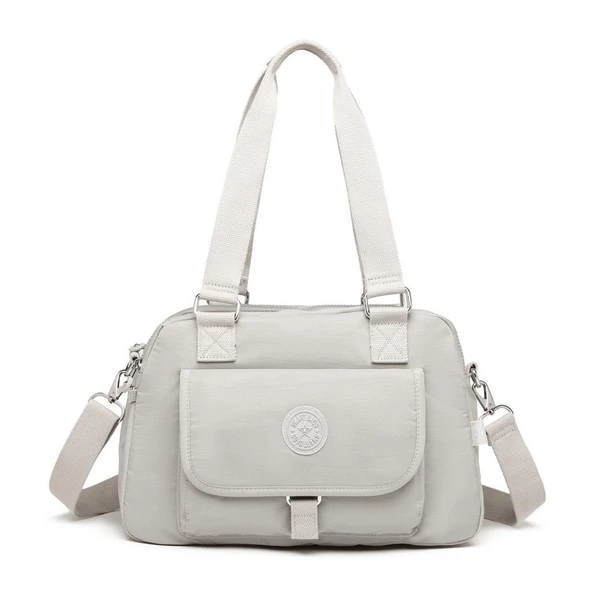 Krinkıl Kumaş Kadın Çantası Smart Bags 1122 Buz Gri ürün görseli 1