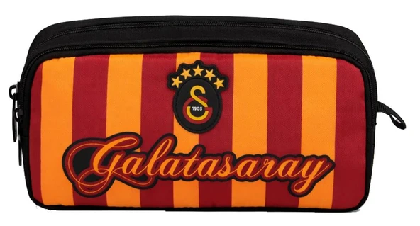 Galatasaray İki Gözlü Erkek Çocuk Galatasaray Baskılı Siyah - Kırmızı - Sarı Okul Kalem Çantası/Kalemlik - 26503 ürün görseli 1