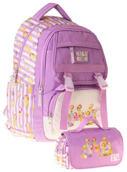 CalaCilo Flowers Kız Çocuk Flowers Baskılı Okul Sırt Çantası ve Kalemlik Seti - SETCC-C4071C ürün görseli 1