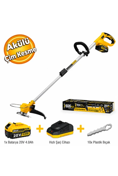 SGS5340 Kömürsüz Akülü Kenar Biçme Ot Çim Biçme Makinası 20 V 4.0 Ah Akülü ürün görseli 1