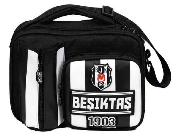 Beşiktaş Matara Cepli Erkek Çocuk Beşiktaş 1903 Baskılı (Siyah - Beyaz) Okul Beslenme Çantası - 26359 ürün görseli 1