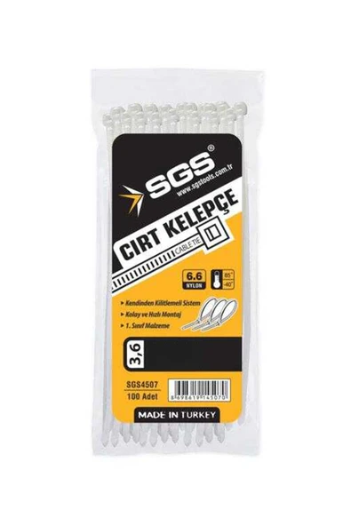 Sgs Cırt Kelepçe 4.8x450mm Beyaz 100lü Paket ürün görseli 1