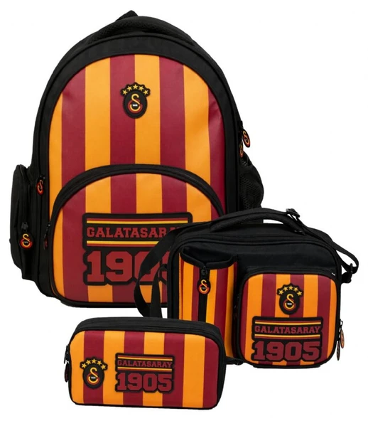 Galatasaray Erkek Çocuk Üçlü İlkokul Okul Çanta Seti - Galatasaray Baskılı (Sarı - Kırmızı - Siyah) - SETGS26925A ürün görseli 1