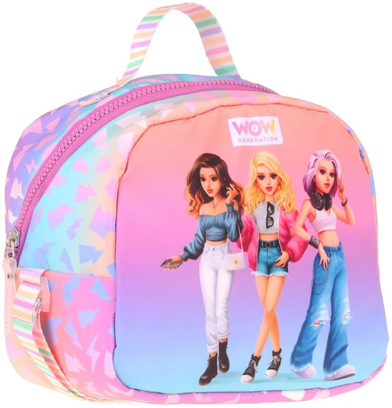 Wow Generation Shine Baskılı Turuncu - Mor Renkli Kız Çocuk Isı Yalıtımlı Okul Beslenme Çantası - W6091 ürün görseli 1