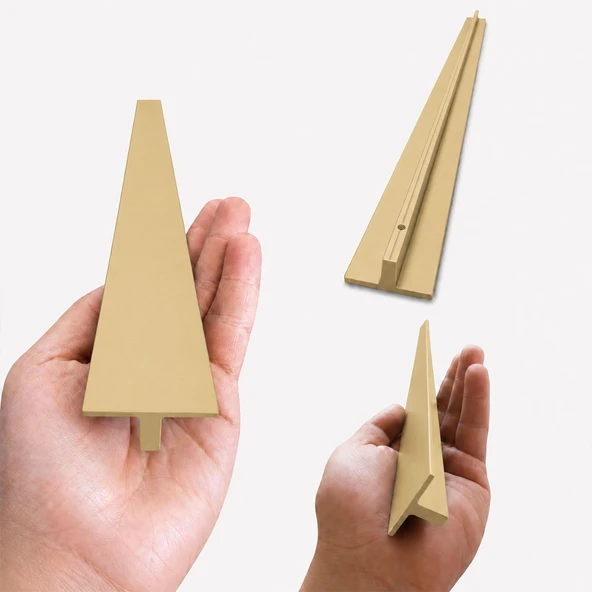 Özen Düz Mat Sarı Çekmece Kulp 704 mm Modern Dolap Kapak Kulpu Metal Mobilya Kulbu Modern Tasarım ürün görseli 1