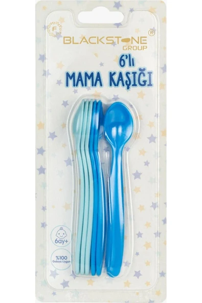 Bebek Mama Kaşığı 6lı Set MAVİ ürün görseli 1