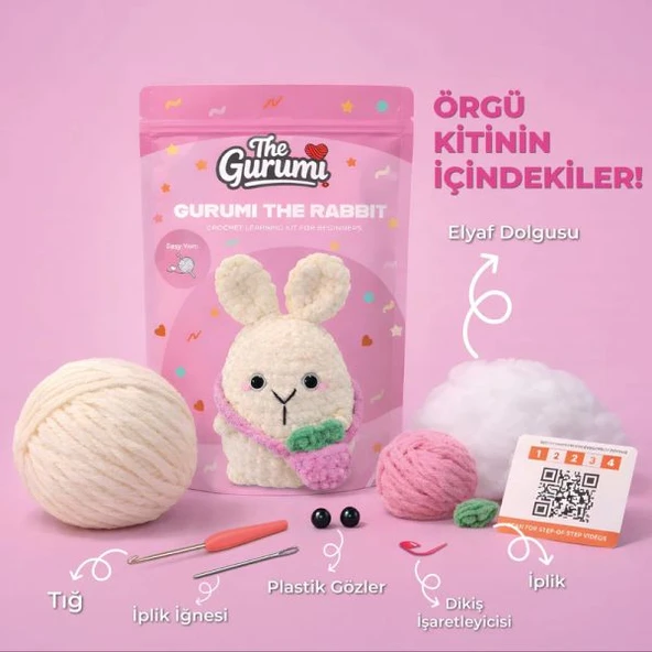 The Gurumi Tavşan Örgü Öğrenme Kiti (TG003) ürün görseli 1