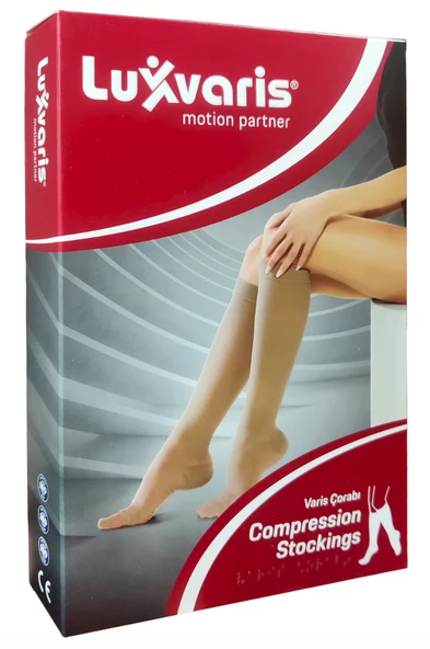 Luxor 852 CCL1 Diz Altı Burnu Kapalı Varis Çorabı Ten Rengi 18-21 mmhg No: 5 ürün görseli 1