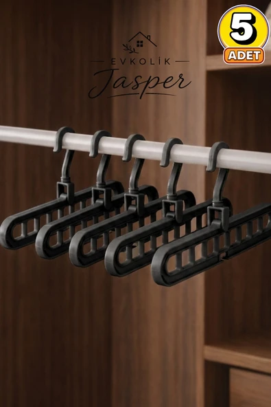 Jasper Siyah Çok Fonksiyonlu 9 Gözlü Dolap Içi Düzenleyici Organizer Sihirli Askı Tişört Gömlek Elbise Ask ürün görseli 1