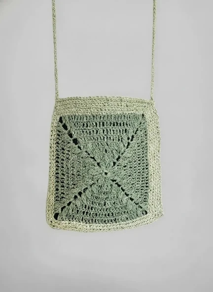 El Örmesi Yeşil Omuz Çantası - Resim 8
