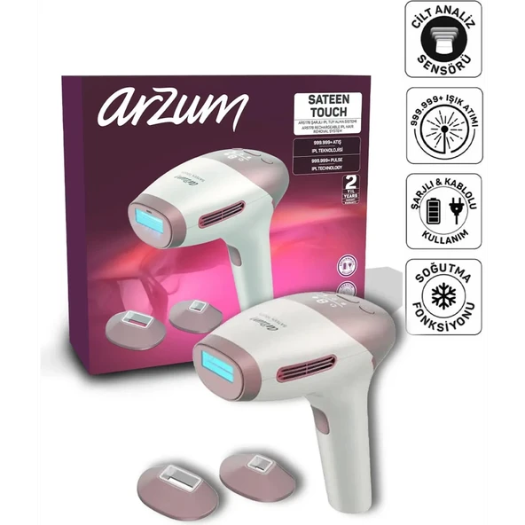 ARZUM AR5178 SateenTouch IPL Lazer Epilasyon, 999.999 Atım ürün görseli 1