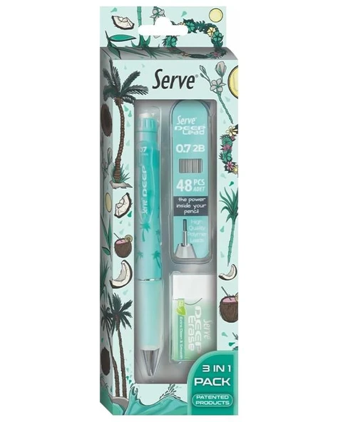 Serve Deep Doğa Temalı Mekanik Versatil 3 lü Set Nane Yeşili Palmiye ürün görseli 1