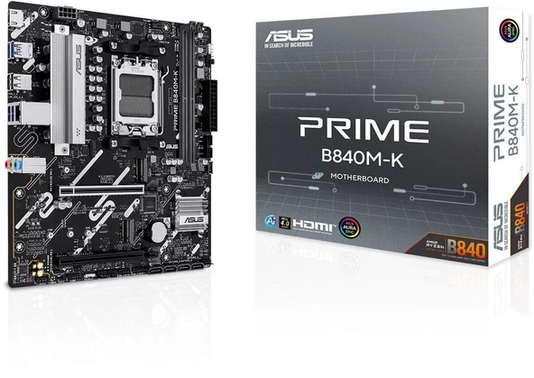 ASUS PRIME B840M-K AM5 Soket DDR5 8000 OC MHz mATX Anakart ürün görseli 1