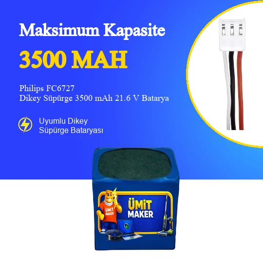 Philips FC6727 Dikey Süpürge 3500 mAh 21,6V Batarya ürün görseli 1
