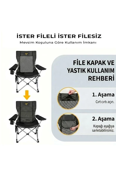 Lazy 4 Yatabilen Kamp Sandalyesi Lacivert - Resim 8