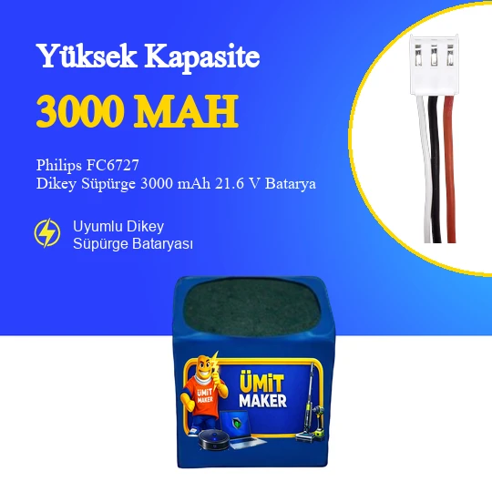 Philips FC6727 Dikey Süpürge 3000 mAh 21,6V Batarya ürün görseli 1