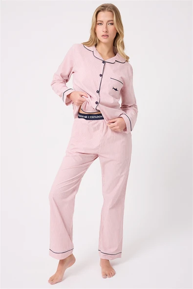 MARISILK™ SEASTRIPE Premium Dokuma Uzun Kollu Uzun Pantolonlu Kadın Pijama & Lounge Takımı ürün görseli 1