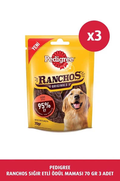 Pedigree Ranchos Sığır Etli Köpek Ödül Maması 70 G 3X ürün görseli 1