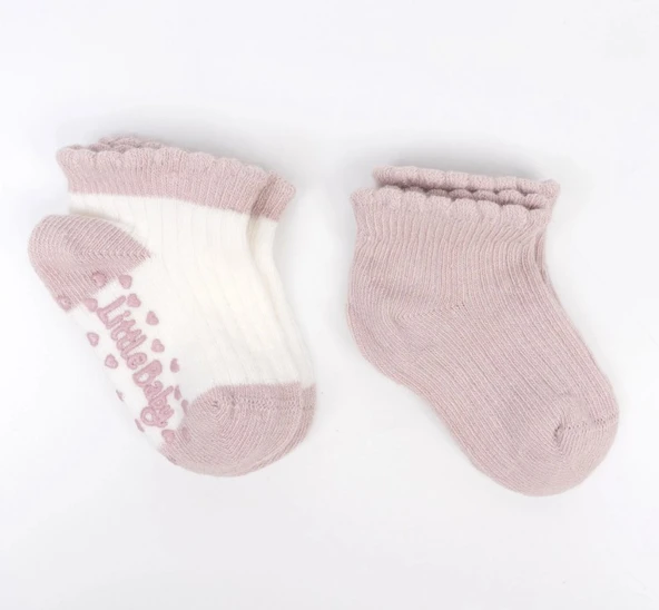 Kaymaz 2li  Kız Bebek Patik Çorap K44149  (tek adet fiyatıdır) ürün görseli 1