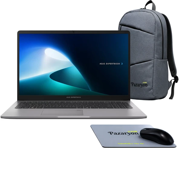 Asus Expertbook P1, Core 5-210H, 32GB RAM, 2TB SSD, 15.6" Win11+Office (Çanta&Mouse Hediyeli) ürün görseli 1