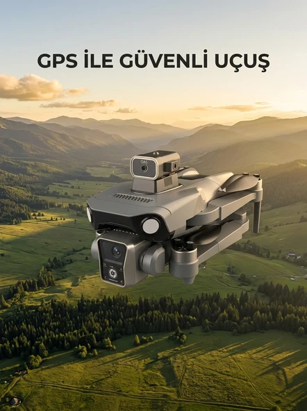 Ekranlı Kumandalı Gps Drone Çift Kameralı Katlanabilir Hava Aracı ürün görseli 1