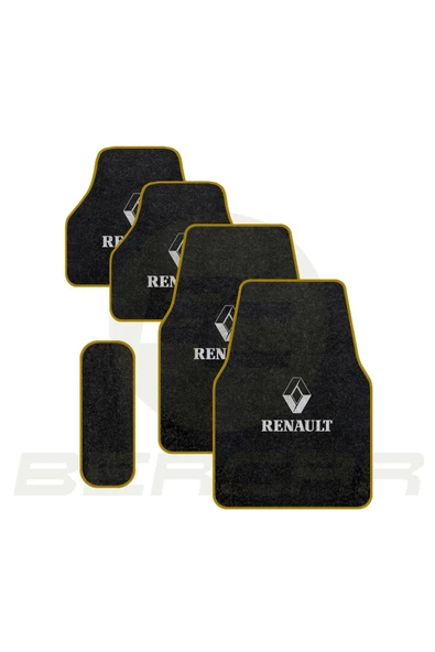 RENAULT Füme Halı Sarı Biyeli Paspas Takımı (Universal) ürün görseli 1