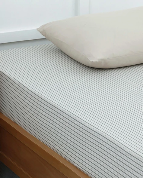 Urban Stripe Pamuklu King Size Düz Çarşaf Adaçayı Yeşili 260x280 ürün görseli 1