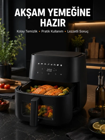 Dokunmatik Ekranlı Air Fryer Sağlıklı Yağsız Pişirme Cihazı ürün görseli 1