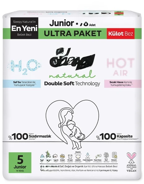 Natural Double Soft Külot Bez Ultra Paket 5 Beden 78 Adet ürün görseli 1