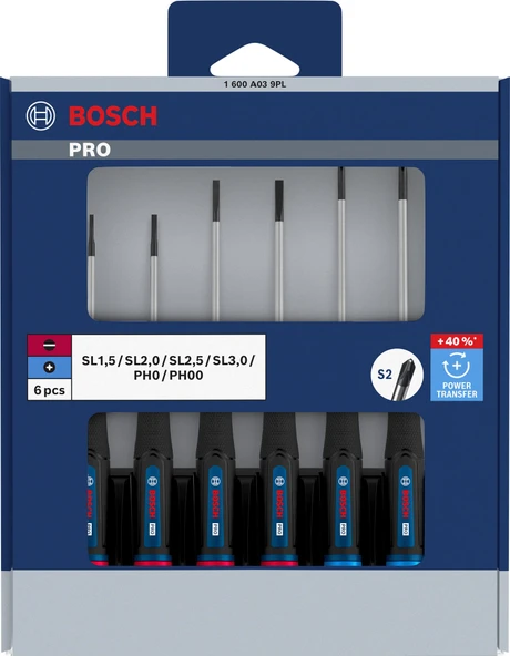 Bosch Hassas Uçlu Tornavida Seti PH/SL 6 Parça ürün görseli 1
