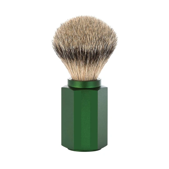 MÜHLE tıraş fırçası - Hexagon serisi - Silvertip Fiber - anodize alüminyum orman ürün görseli 1