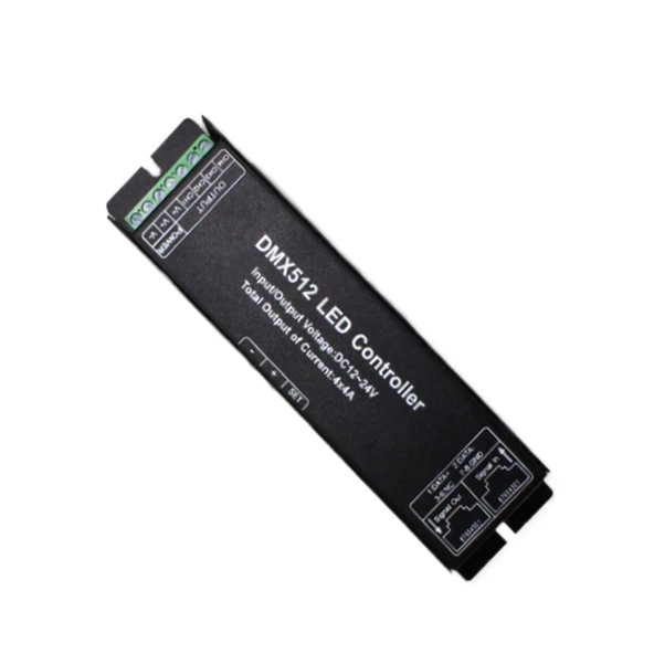 TADZKKIWM DC12-24V Uzun Çubuk Ekran Sabit Gerilim DMX512 Dekoder 3/4 Kanal PWM Denetleyici Sinyal Sürücüleri LED Işık Şeridi (4CH) ürün görseli 1