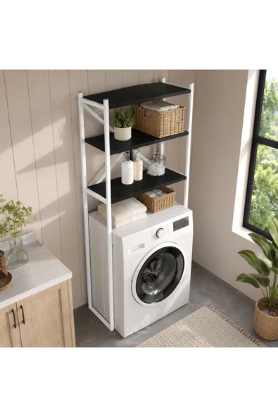 AYZ Çamaşır Makinesi Üstü Düzenleyici Raf Banyo Rafı Mutfak Rafı Deterjanlık Havlu Rafı Kiler Erzak Çok Amaçlı Metal Organizer Braga ürün görseli 1