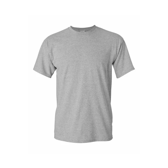 Yazlık Yuvarlak Yaka Kıs Kollu Penye Gri T-Shirt L Beden - 2 Li PAKET ürün görseli 1