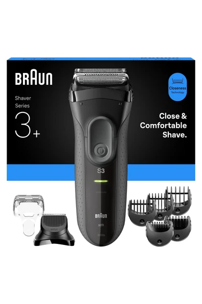 Braun Series 3 Elektrikli Tıraş Makinesi, 3 Esnek Bıçak, MicroComb Ağır Hizmet Sakal Düzeltme Aksesuarları, Erkekler için Kuru Tıraş Makinesi, Maden ürün görseli 1