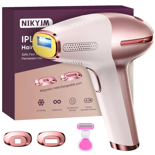 NIKYJM IPL cihazları soğutma fonksiyonlu epilasyon lazeri, 3 gelişmiş fonksiyon HR/SC/RA, 9 enerji seviyesi, erkek/kadın/yüz/bikini/vücut için lazer epilasyon ürün görseli 1