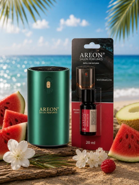 Areon Aromatik Difüzör Yeşil (Klasik Metal) + WaterMelon ürün görseli 1