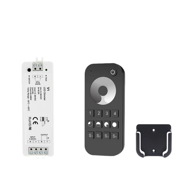 TADZKKIWM LED Dimmer RF 12V 24V 36V 5V Bölge 1 ila 8 2.4G Kablosuz Dokunmatik Uzaktan Kumanda Tek Renkli LED Şerit Işıklar için Dimmer Anahtarı (V1 ve RT6 4 Bölge Kiti) ürün görseli 1