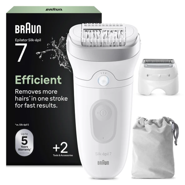 Braun Silk-épil SE7-041 Islak ve Kuru Depiladora Eléctrica 3 kablo Gris ürün görseli 1