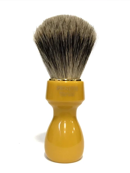 Zenith Barber tıraş fırçası, %100 gerçek porsuk kılı ve karamela reçine saplı - Best Porsuk - Made in Italy ürün görseli 1
