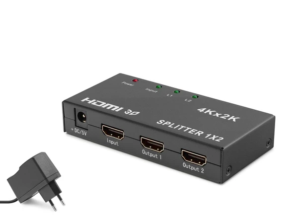 Hdmi Splitter 4K 3D 1 In 2 Out - Siyah HDX1295 ürün görseli 1