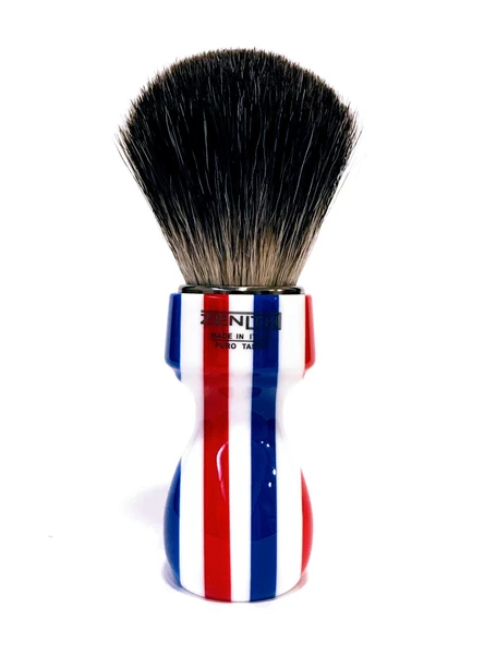 %100 gerçek porsuk kıllarına sahip Zenith Barber Pole tıraş fırçası - Dark Badger - Made in Italy ürün görseli 1
