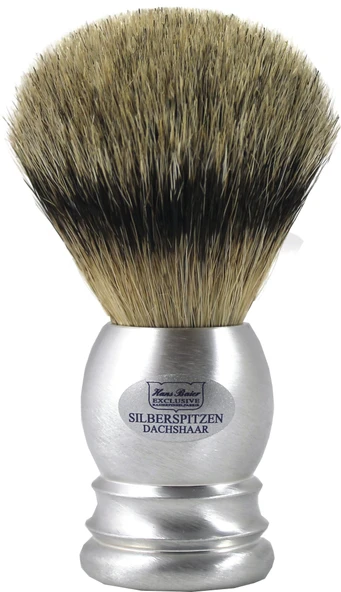 Hans Baier Exclusive Tıraş Fırçası Gerçek Silvertip Porsuk Kılı - Alüminyum Saplı Boyut 2, 106 g ürün görseli 1