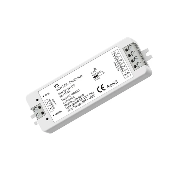 TADZKKIWM Akıllı T24 86 Duvara Monte 2.4GRF 4 Bölge RGB/RGBW Cam Plaka Dokunmatik PWM Uzaktan Kumanda Dimmer Denetleyici LED Şeritler/COB (V3 RGB) ürün görseli 1
