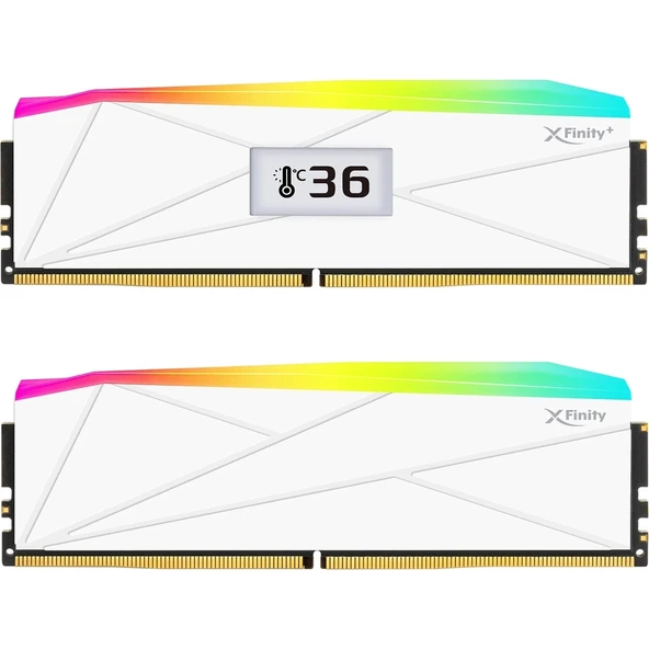 V-color 32GB (2 x 16GB) DDR5 6400MT/s CL32 Manta XFinity+ aRGB INTEL XMP - Beyaz ürün görseli 1