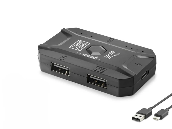 M1 Pro Mobil Oyun Klavye Mouse Dönüştürücü Adaptör Bluetooth 5.0 Type-C Siyah ürün görseli 1