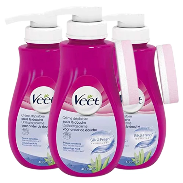 VEET vücut ve bacaklar için tüy dökücü krem ​​- hassas ciltler için - 400 ml - 3 adet ürün görseli 1