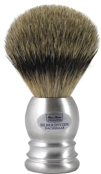 Hans Baier Exclusive Tıraş Fırçası Gerçek Gümüş Uçlu Porsuk Kılı - Alüminyum Saplı Boyut 1, 77 g ürün görseli 1