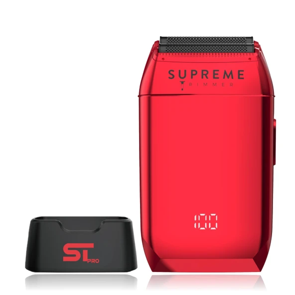 Supreme Trimmer STF602 Erkek Elektrikli Tıraş Makinesi, Erkekler için Islak/Kuru Tıraş Makinesi, Siyah - Crunch (Kırmızı) ürün görseli 1