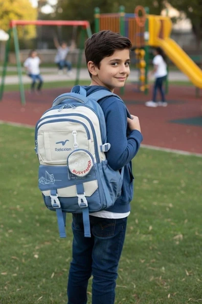 Relaxion Unisex Okul Sırt Gezi Kamp Günlük Öğrenci Sırt Okul Çantası 2467 MAVİ ürün görseli 1